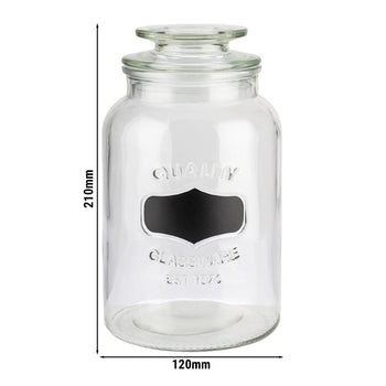 (6 sztuk) Słoik do przechowywania - NOTE - 1,5 litra - w tym szklana pokrywka z uszczelką i polem do etykietowania - Prime Gastro