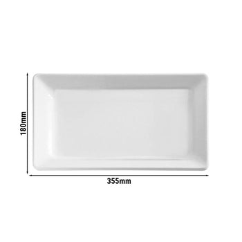(6 sztuk) Taca - PURE - melamina - 355 x 180 mm - wysokość: 30 mm - Prime Gastro
