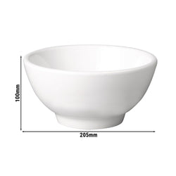 (6 sztuk) Miska - PURE - melamina - 1,25 litra - Ø 205 mm - biała