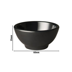 (6 sztuk) Miseczki do dipów - PURE - melamina - 20 ml - Ø 60 mm - czarne