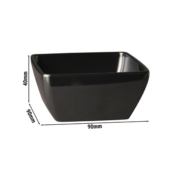(6 sztuk) Miska - PURE - melamina - 0,14 litra - kwadratowa - czarna - Prime Gastro