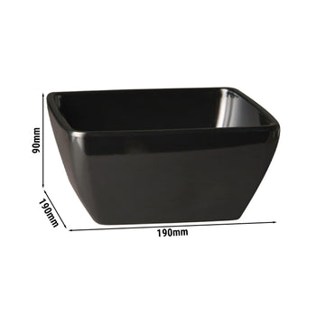 (6 sztuk) Miska - PURE - melamina - 1,5 litra - kwadratowa - czarna - Prime Gastro
