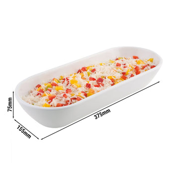 (6 sztuk) Miska - PURE - melamina - 1,5 litra - 375 x 155 mm - biała - Prime Gastro