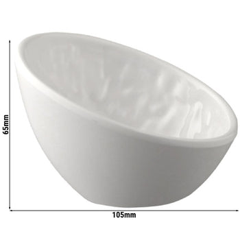 (6 sztuk) Miska do dipów - TAO - melamina - 70 ml - okrągła - 105x100 mm - biała - Prime Gastro