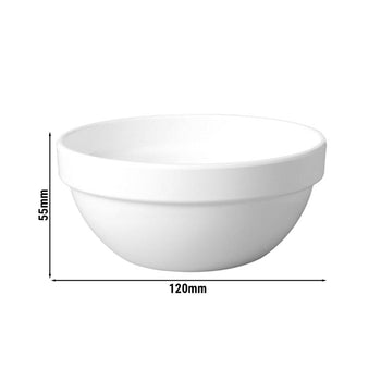 (6 sztuk) Miska - CASUAL MAXI - Melamina - 0,25 litra - Ø 120 mm - Biały - Prime Gastro