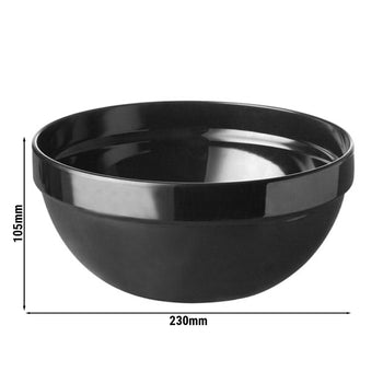 (6 sztuk) Miska - CASUAL MAXI - Melamina - 2,5 litra - Ø 230 mm - Czarny - Prime Gastro