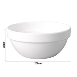 (6 sztuk) Miska - CASUAL MAXI - Melamina - 1,8 litra - Ø 200 mm - Biały