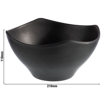 (6 sztuk) Miseczki - ZEN - melamina - 1,4 litra - 210 x 210 mm - czarne - Prime Gastro