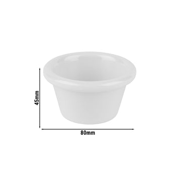 (24 sztuki) Miseczki do dipów - CASUAL - melamina - 80 ml - Ø 80 mm - białe - Prime Gastro