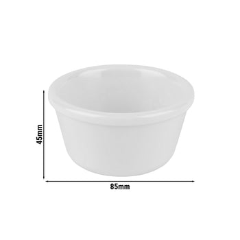 (24 sztuki) Miseczki do dipów - CASUAL - melamina - 120 ml - Ø 85 mm - białe - Prime Gastro