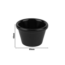 (24 sztuki) Miseczki do dipów - CASUAL - melamina - 50 ml - Ø 60 mm - czarne