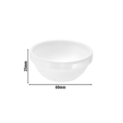 (6 sztuk) Miseczki do dipów - CASUAL MINI - melamina - 20 ml - Ø 60 mm - białe
