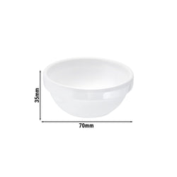 (6 sztuk) Miseczki do dipów - CASUAL MINI - melamina - 50 ml - Ø 70 mm - białe