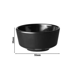 (36 sztuk) Miseczki - FLOAT - melamina - 30 ml - Ø 55 mm - czarne
