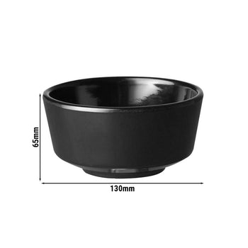 (6 sztuk) Miska - FLOAT - melamina - 0,45 litra - Ø 130 mm - czarna - Prime Gastro