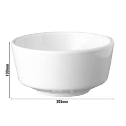 (6 sztuk) Miska - FLOAT - Melamina - 1,9 litra - Ø 205 mm - Biały