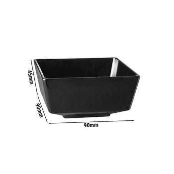 (6 sztuk) Miska - FLOAT - melamina - 0,16 litra - kwadratowa - czarna - Prime Gastro