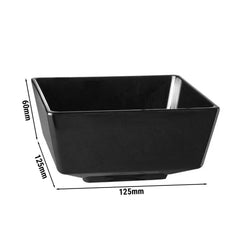 (6 sztuk) Miska - FLOAT - melamina - 0,5 litra - kwadratowa - czarna