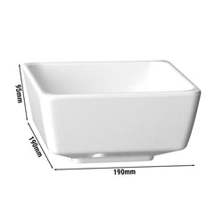 (6 sztuk) Miska - FLOAT - melamina - 1,9 litra - kwadratowa - biała