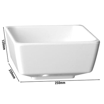 (6 sztuk) Miska - FLOAT - melamina - 4,7 litra - kwadratowa - biała - Prime Gastro