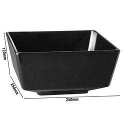 (6 sztuk) Miska - FLOAT - melamina - 4,7 litra - kwadratowa - czarna