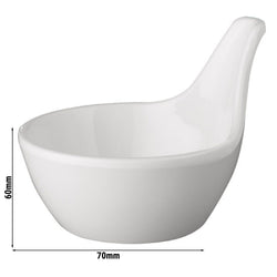 (20 sztuk) Miseczki do dipów - MINI GOURMET - Melamina - 50 ml - Ø 70 mm - Biały