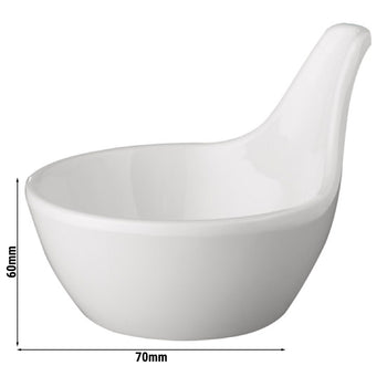 (20 sztuk) Miseczki do dipów - MINI GOURMET - Melamina - 50 ml - Ø 70 mm - Biały - Prime Gastro