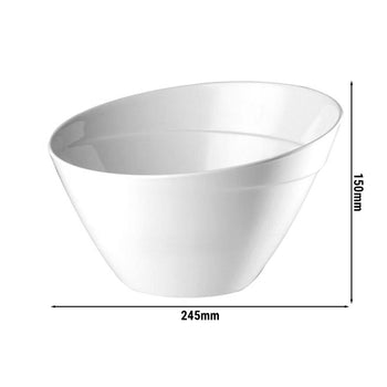 (6 sztuk) Miska - BALANCE - melamina - 2,5 litra - Ø 245 mm - biała - Prime Gastro