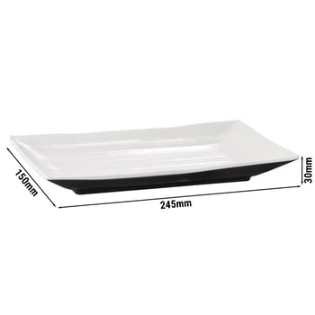 (6 sztuk) Taca - HALFTONE - Melamina - 245x150mm - Wysokość: 30mm - Prime Gastro