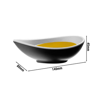 (6 sztuk) Miska - HALFTONE - Melamina - 0,1 litra - 140x80mm - Czarny - Prime Gastro