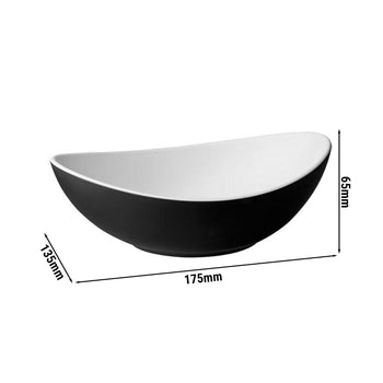 (6 sztuk) Miska - HALFTONE - Melamina - 0,35 litra - 175x135 mm - Czarny - Prime Gastro