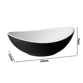 (6 sztuk) Miska - HALFTONE - Melamina - 0,8 litra - 240x175mm - Czarny - Prime Gastro