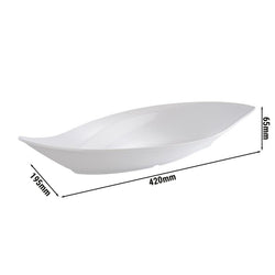 (6 sztuk) Miska - LEAF - Melamina - 1 litr - 420x195 mm - Biały