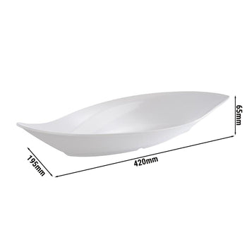 (6 sztuk) Miska - LEAF - Melamina - 1 litr - 420x195 mm - Biały - Prime Gastro