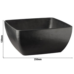 (6 sztuk) Miska - SLATE - melamina - 3,8 litra - 250x250 mm - czarna