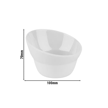 (6 sztuk) Miska - CASUAL - melamina - 0,13 litra - Ø 100 mm - biała - Prime Gastro