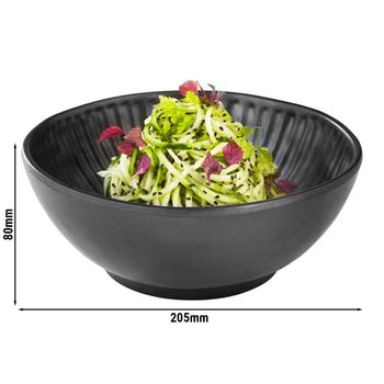 (6 sztuk) Miska - AIKO - melamina - 1,2 litra - Ø 205 mm - czarna - Prime Gastro