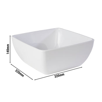 (6 sztuk) Miska - PURE - melamina - 8 litrów - kwadratowa - biała - Prime Gastro