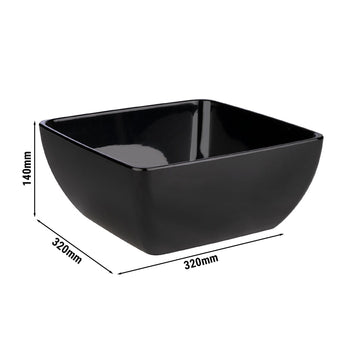 (6 sztuk) Miska - PURE - melamina - 8 litrów - kwadratowa - czarna - Prime Gastro