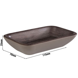 (20 sztuk) Miska - OAK - melamina - 0,1 litra - 115x70 mm - brązowa