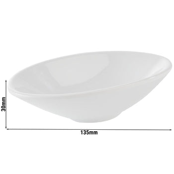 (20 sztuk) Miska - MINI - melamina - 70 ml - 135x75 mm - biała - Prime Gastro