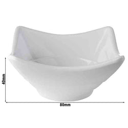 (24 sztuki) Miseczki - MINI - Melamina - 0,1 litra - 80x80 mm - Białe