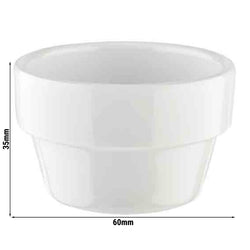 (60 sztuk) Miseczki do dipów - FLOWER POT - melamina - 40 ml - Ø 60 mm - białe