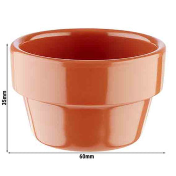 (60 sztuk) Miseczki do dipów - FLOWER POT - melamina - 40 ml - Ø 60 mm - terakota - Prime Gastro