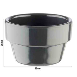 (60 sztuk) Miseczki do dipów - FLOWER POT - melamina - 40 ml - Ø 60 mm - szare