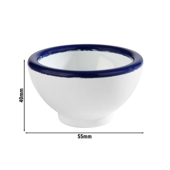 (6 sztuk) Miseczki do dipów - ENAMEL LOOK - melamina - 20 ml - Ø 55 mm - białe - Prime Gastro