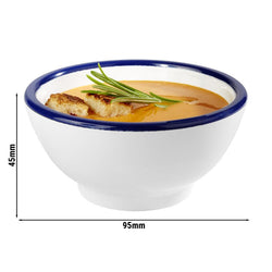 (6 sztuk) Miseczki do dipów - ENAMEL LOOK - melamina - 90 ml - Ø 95 mm - białe