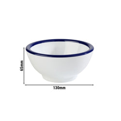 (6 sztuk) Miska - ENAMEL LOOK - melamina - 0,3 litra - Ø 130 mm - biała