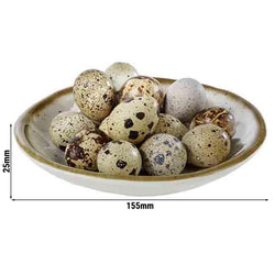 (6 sztuk) Miska - STONE ART - melamina - 0,15 litra - Ø 155 mm - biało - brązowa