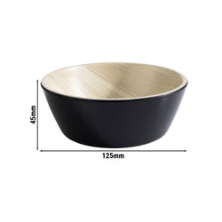 (6 sztuk) Miska - FRIDA - Melamina - 0,25 litra - Ø 125 mm - Czarny